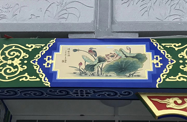 回廊，柱體等彩繪